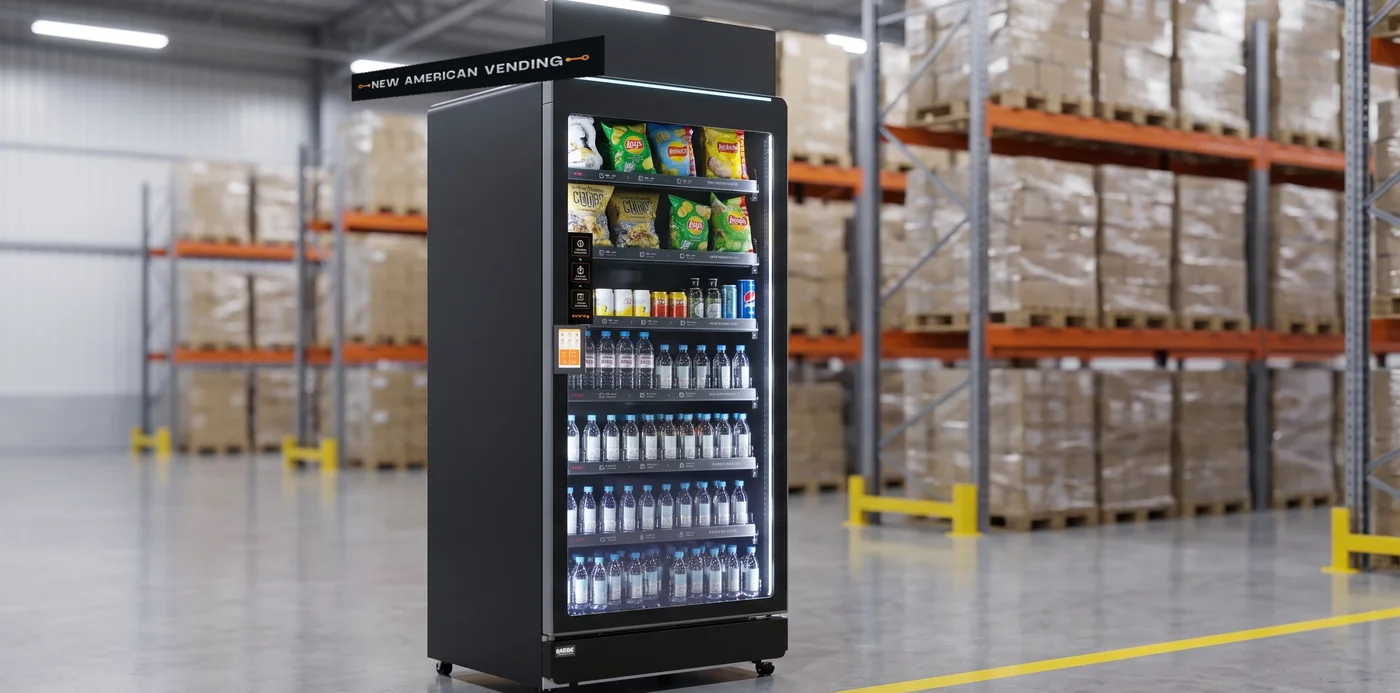 Smart vending station on a logistics warehouse floor